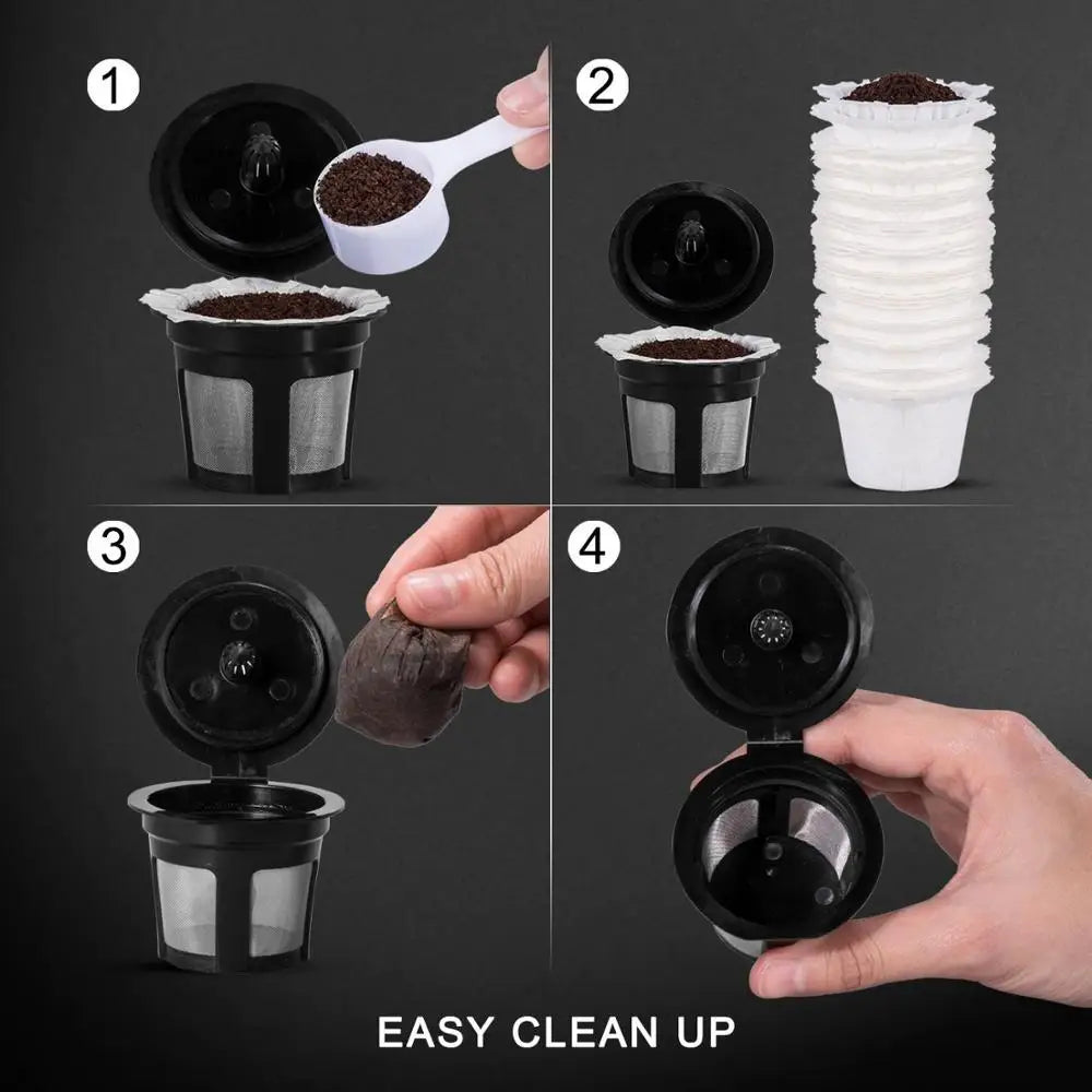 IcafilasRefillable Keurig Coffee Capsule Reusable K-cup Filter For 2.0 & 1.0 Brewers Kcup Reusable For Keurig Machine K-Carafe