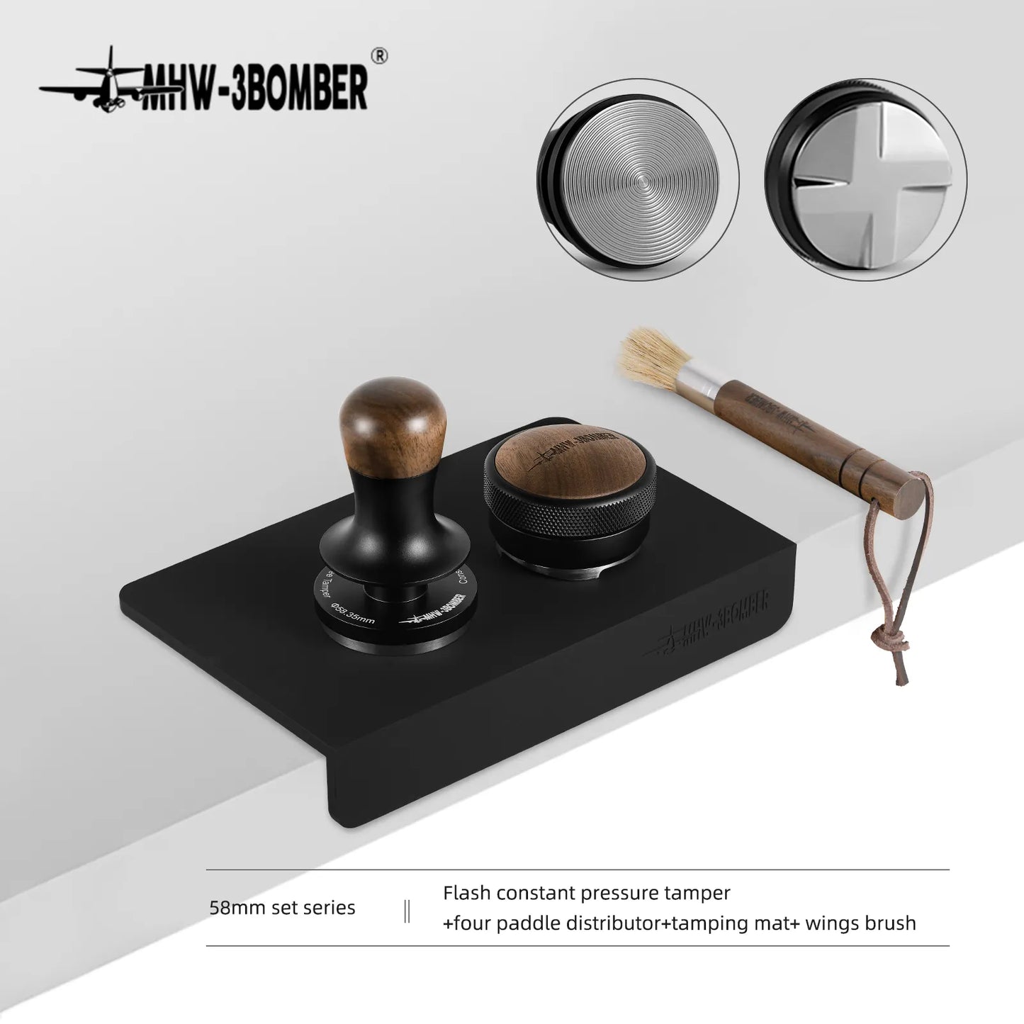 MHW-3BOMBER 30lb Constant Pressure Coffee Tamper 51mm 53mm 58mm Espresso Tampers with Calibrated Spring Loaded Barista Tool
