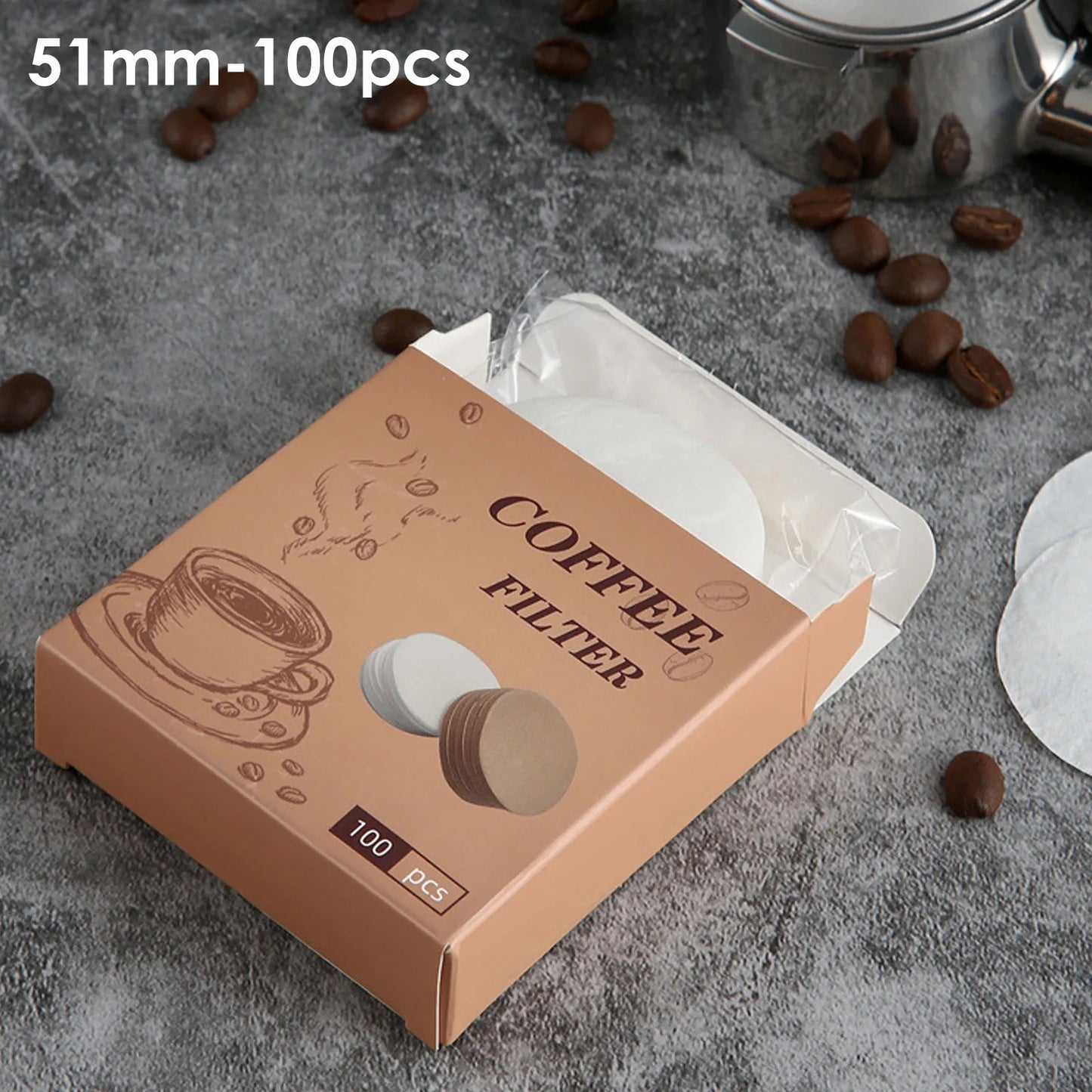 51mm/54mm/58mm Coffee Filter Paper Home Handle Special Powder Bowl Filter Paper Secondary Water Filter Paper Coffee Accessories